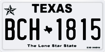 TX license plate BCH1815