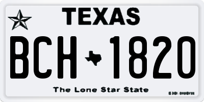 TX license plate BCH1820