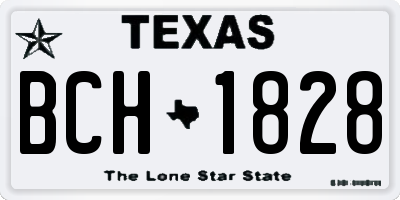 TX license plate BCH1828