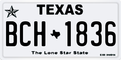 TX license plate BCH1836