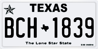 TX license plate BCH1839