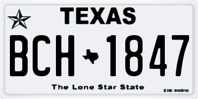 TX license plate BCH1847