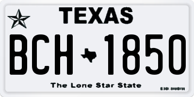 TX license plate BCH1850