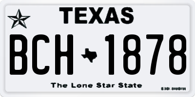 TX license plate BCH1878