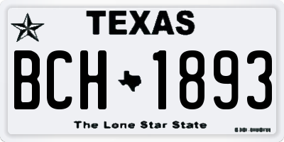 TX license plate BCH1893