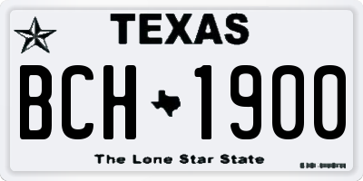 TX license plate BCH1900