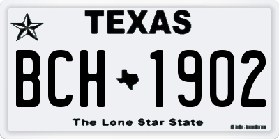 TX license plate BCH1902