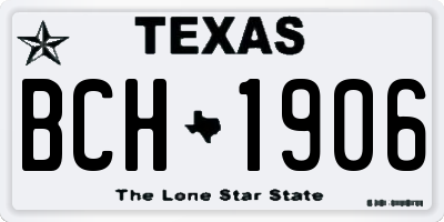 TX license plate BCH1906