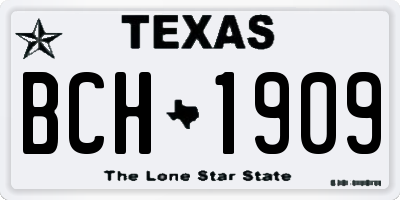 TX license plate BCH1909