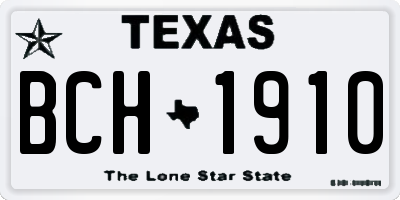 TX license plate BCH1910