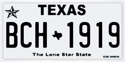 TX license plate BCH1919