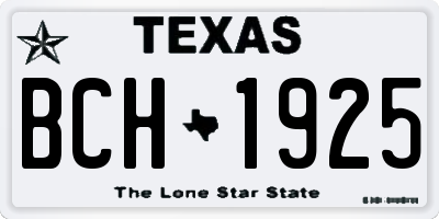 TX license plate BCH1925