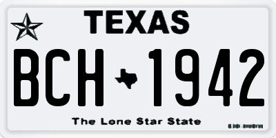 TX license plate BCH1942