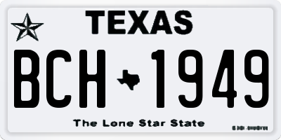 TX license plate BCH1949