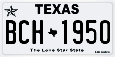 TX license plate BCH1950