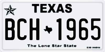 TX license plate BCH1965