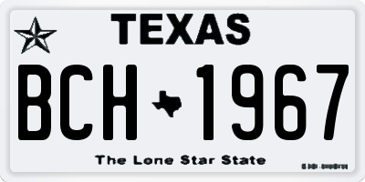 TX license plate BCH1967