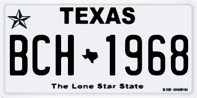 TX license plate BCH1968
