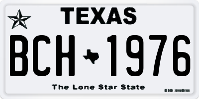 TX license plate BCH1976