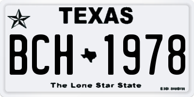 TX license plate BCH1978