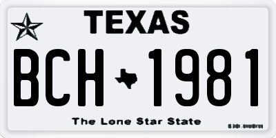 TX license plate BCH1981