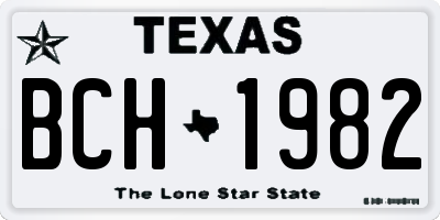 TX license plate BCH1982