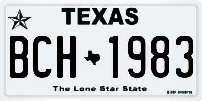 TX license plate BCH1983