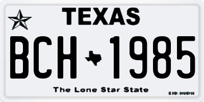 TX license plate BCH1985