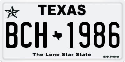 TX license plate BCH1986