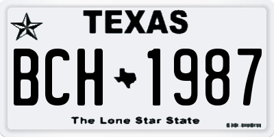 TX license plate BCH1987