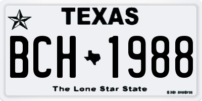 TX license plate BCH1988