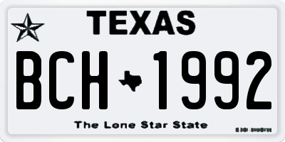 TX license plate BCH1992
