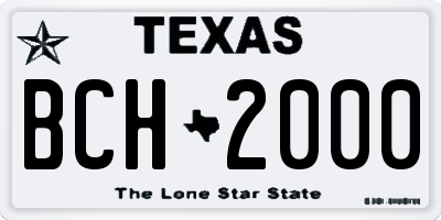 TX license plate BCH2000
