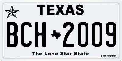 TX license plate BCH2009