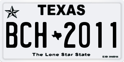 TX license plate BCH2011