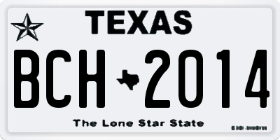 TX license plate BCH2014