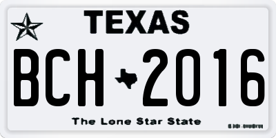 TX license plate BCH2016