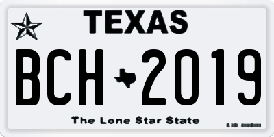 TX license plate BCH2019