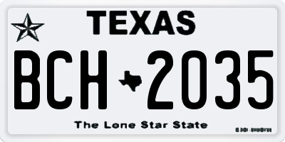 TX license plate BCH2035
