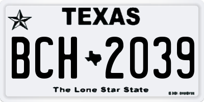 TX license plate BCH2039