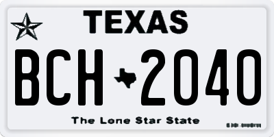 TX license plate BCH2040