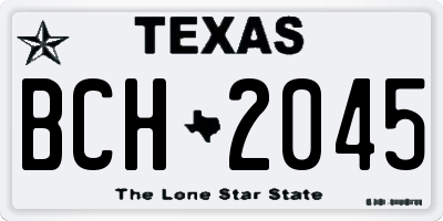 TX license plate BCH2045