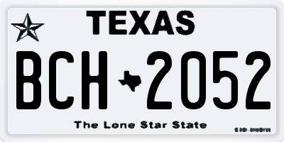 TX license plate BCH2052