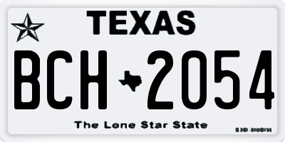 TX license plate BCH2054