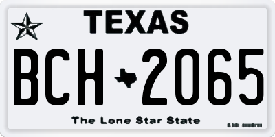TX license plate BCH2065