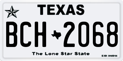 TX license plate BCH2068