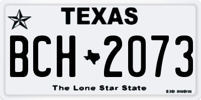 TX license plate BCH2073
