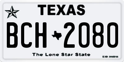 TX license plate BCH2080