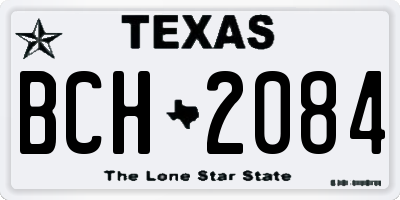 TX license plate BCH2084