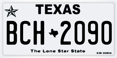TX license plate BCH2090